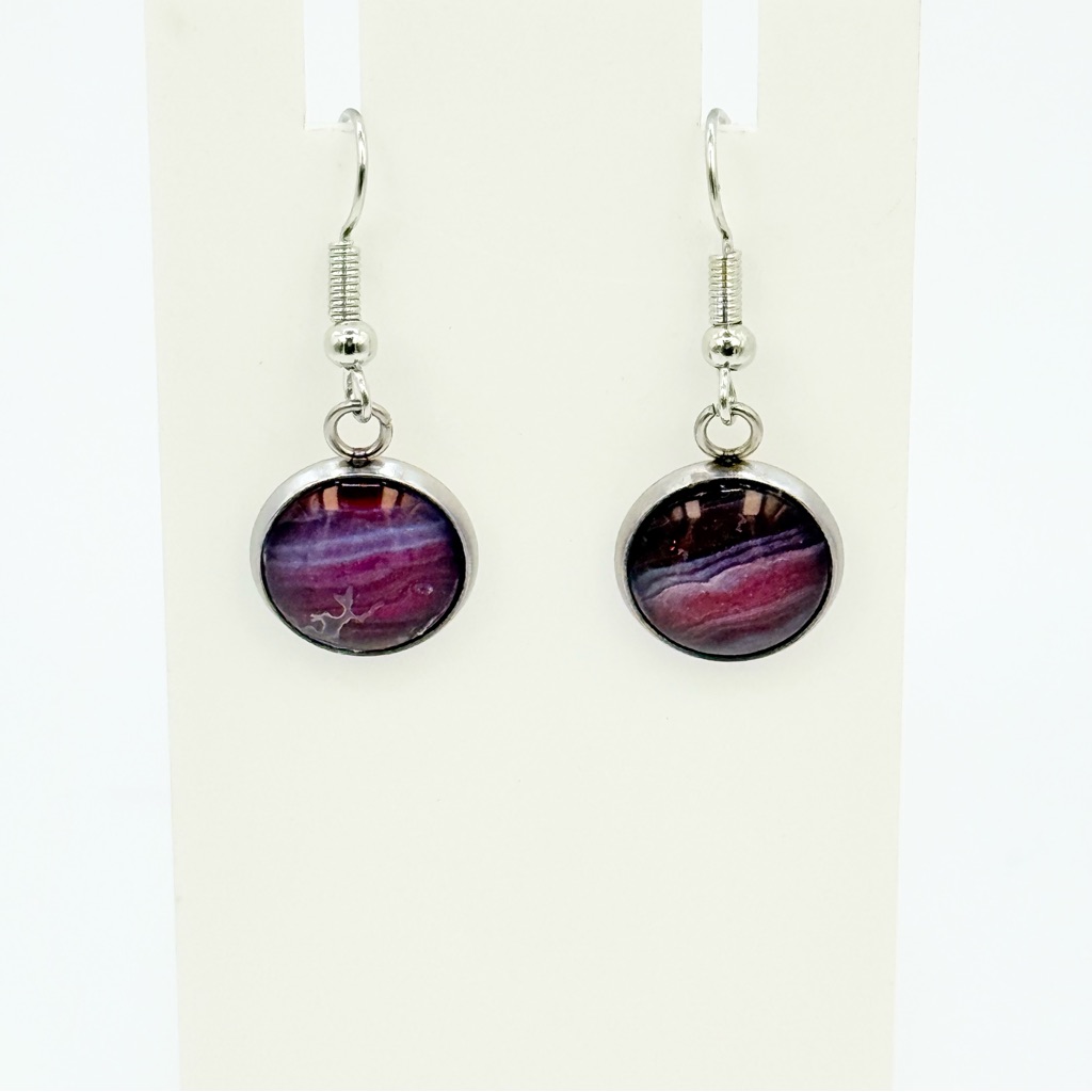Chic Silver And Pink Earrings 20$